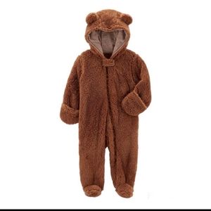Carters Brown Fleece Onesie Bodysuit